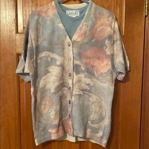 Twin Set Sweater Set with Blue Sleeveless Size Medium